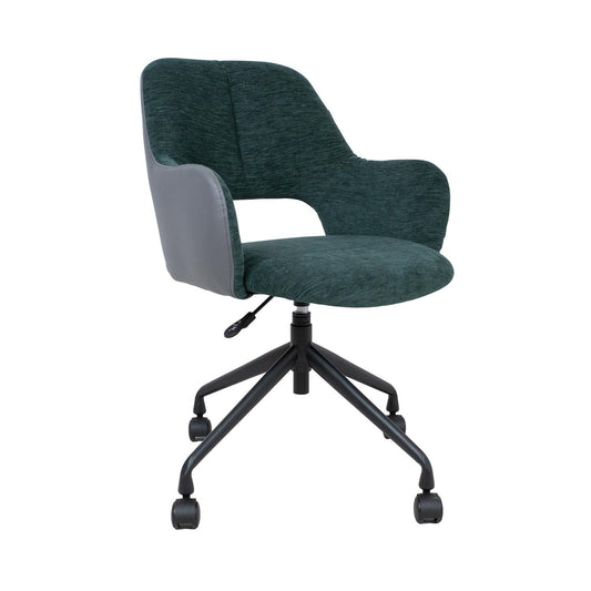 Work chair KENO with castors, green/grey 