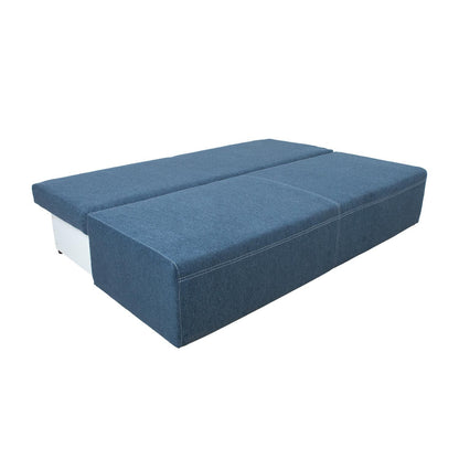 Sofa-bed MUNICH with storage box, dark blue