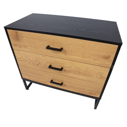 Chest of drawers AMSTERDAM 80x40xH75cm, oak/black