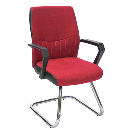 Customer chair ANGELO 58x57xH90cm, seat and backrest: fabric, color: black, frame: chrome 