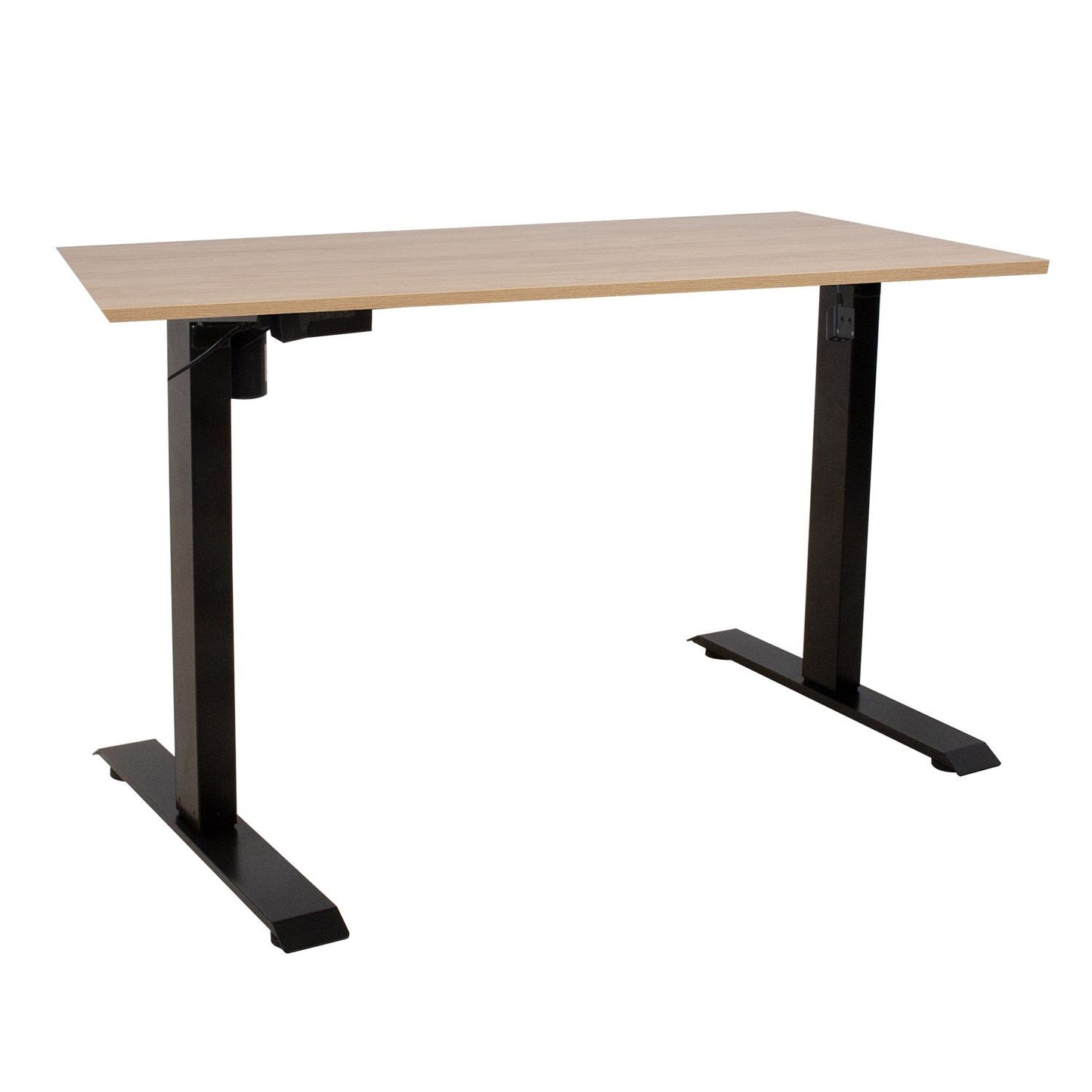 Desk ERGO with 1 motor 140x70cm, hickory/black 