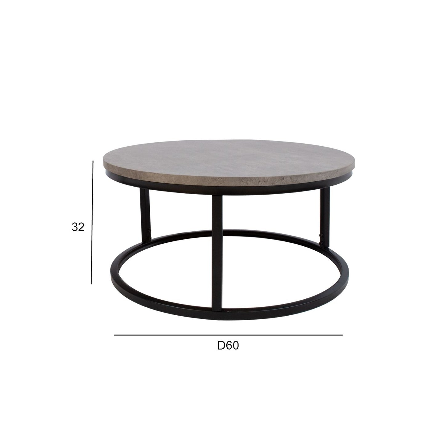 Coffee table BRITE D60xH32cm, gray