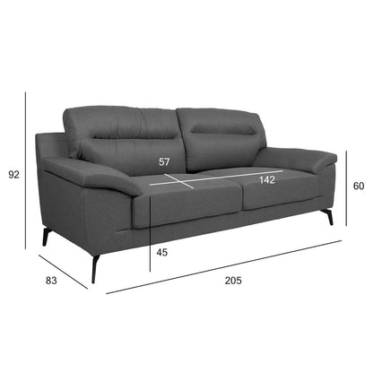 Sofa ENZO 3-seater, dark gray