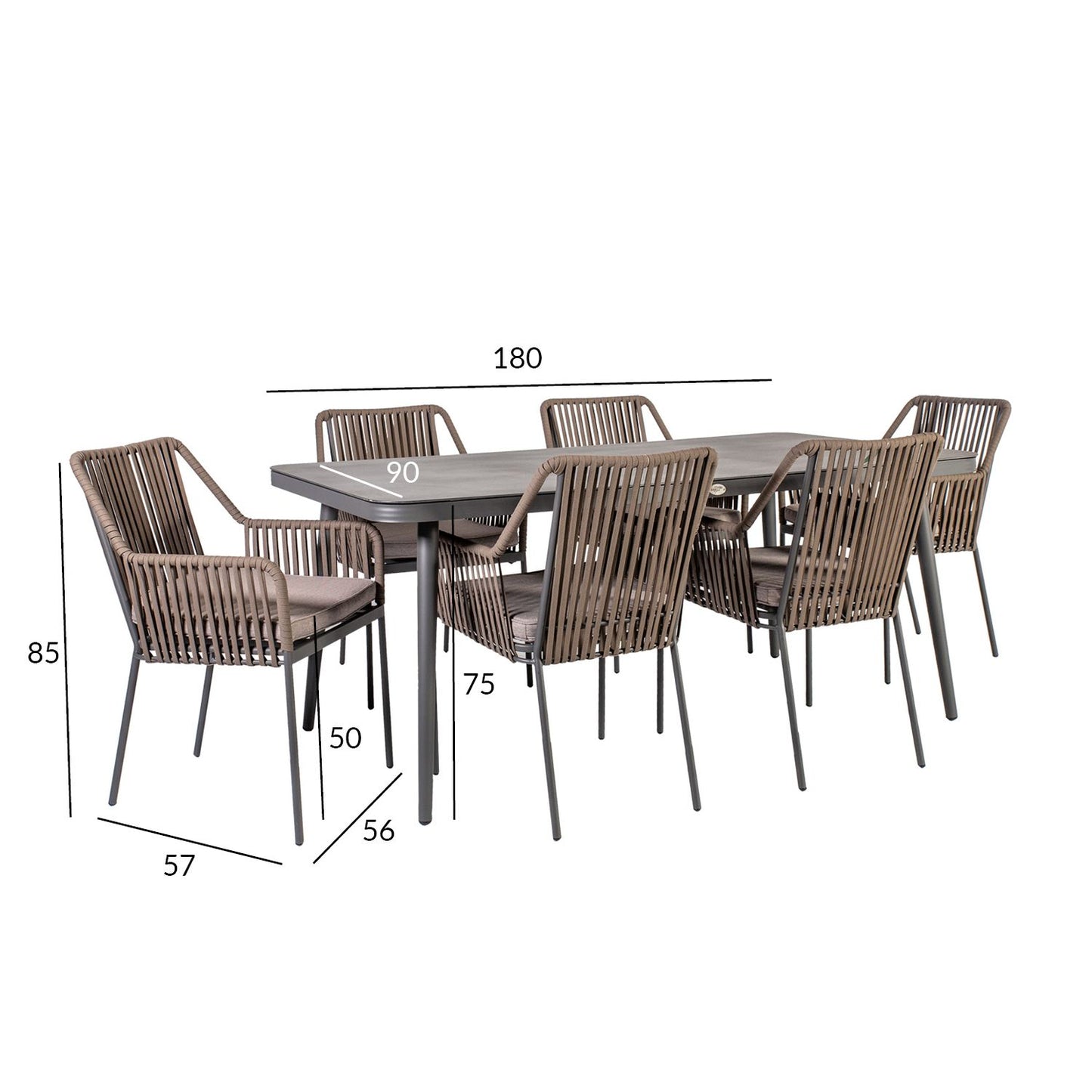 Garden furniture set ANDROS - table and 6 chairs