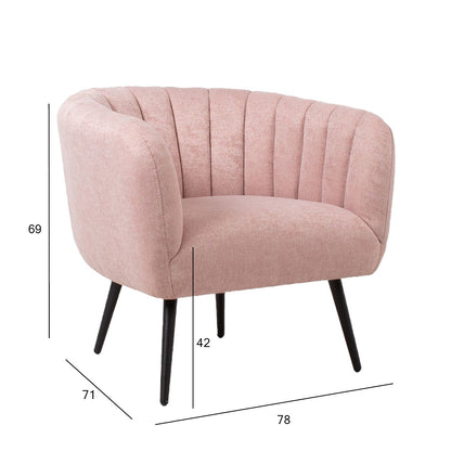 Lounge chair TUCKER 78x71xH69cm, pink 