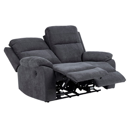 Regliner Sofa MORA 2-seater, electric, dark gray