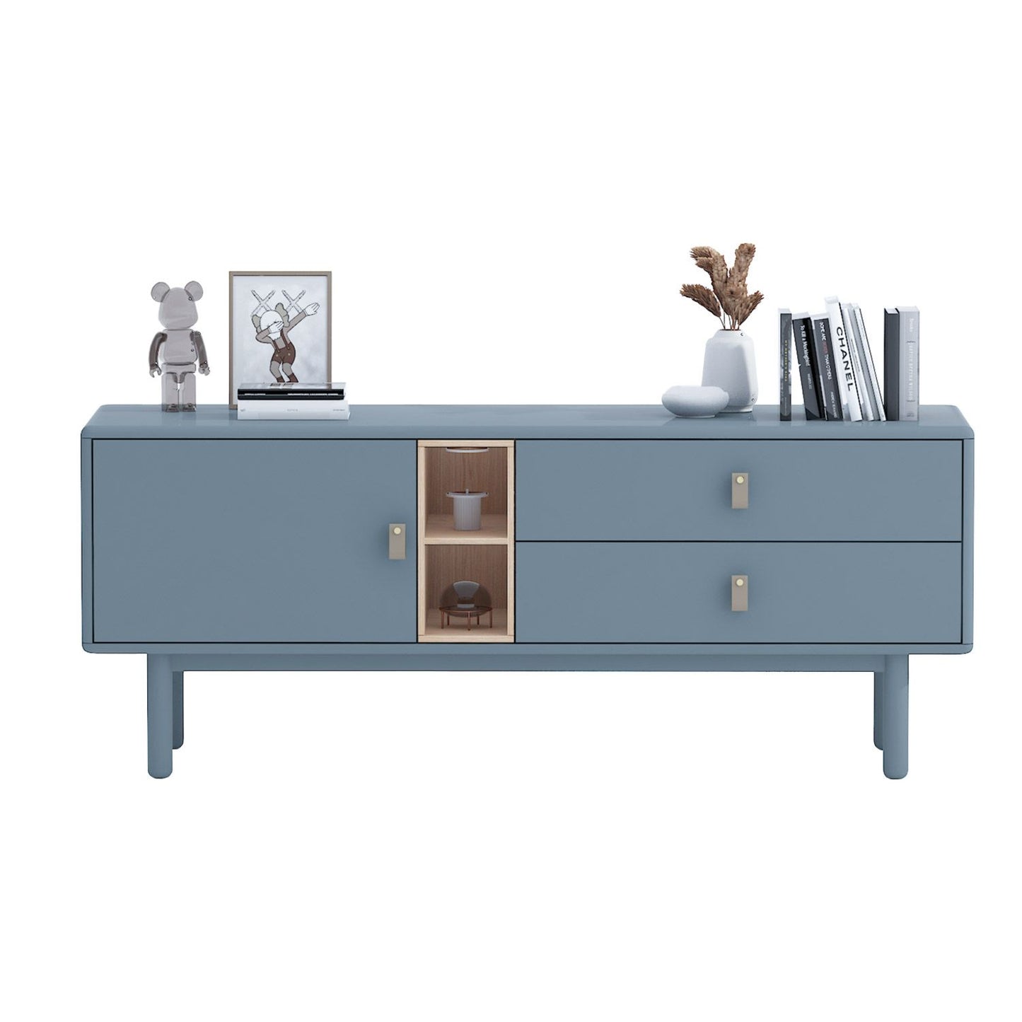 Chest of drawers IRIS 140x40xH55cm, gray 