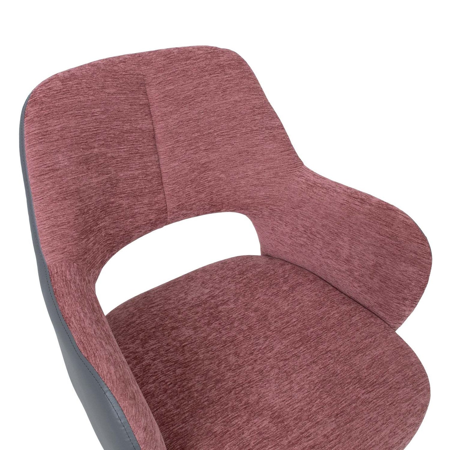 Work chair KENO with castors, dark Pink / Grey 