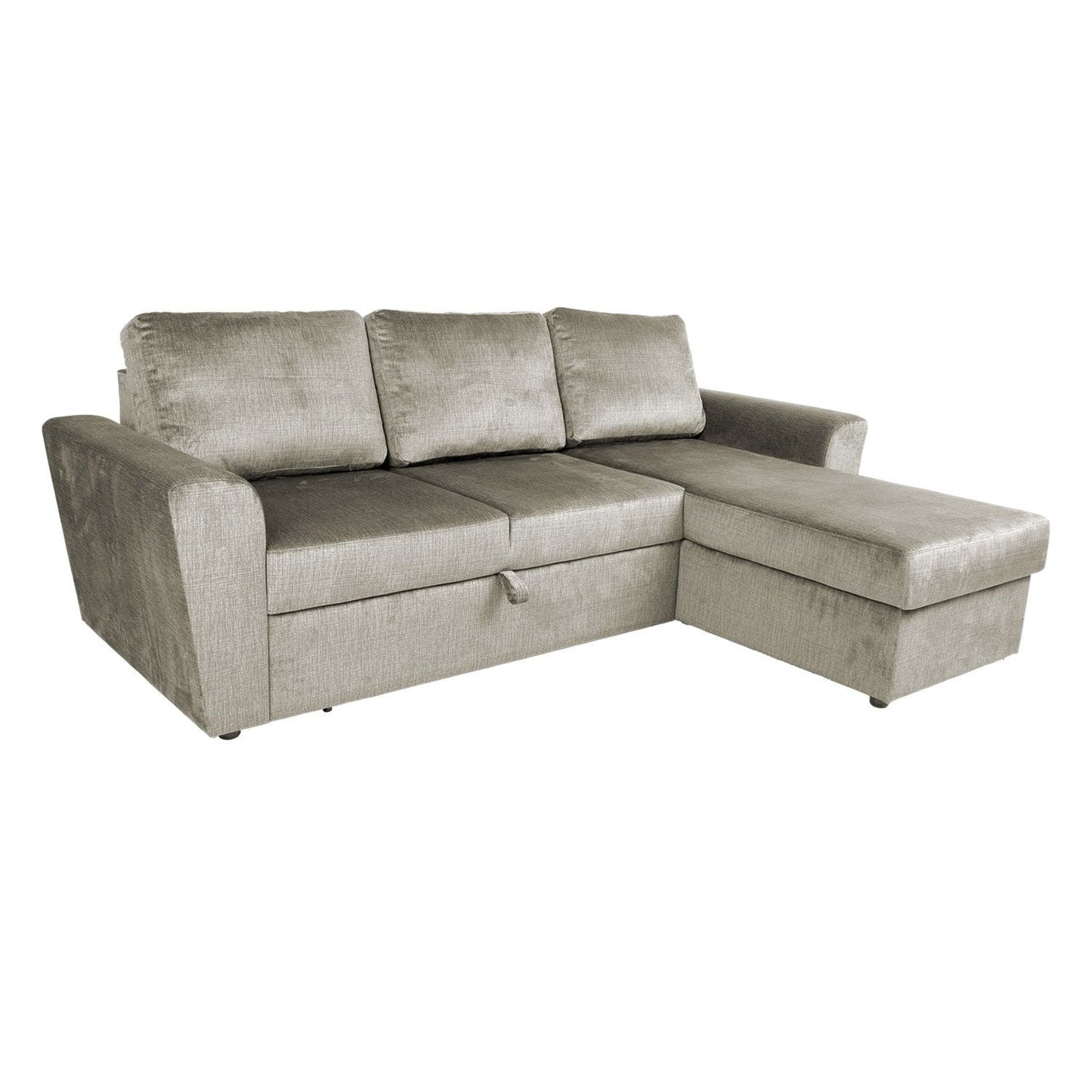 Corner pull-out sofa INGMAR beige velvet