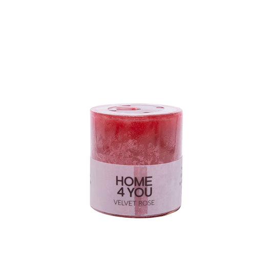 Candle VELVET ROSE, D6.8xH7.2cm, red (perfumed rose) 