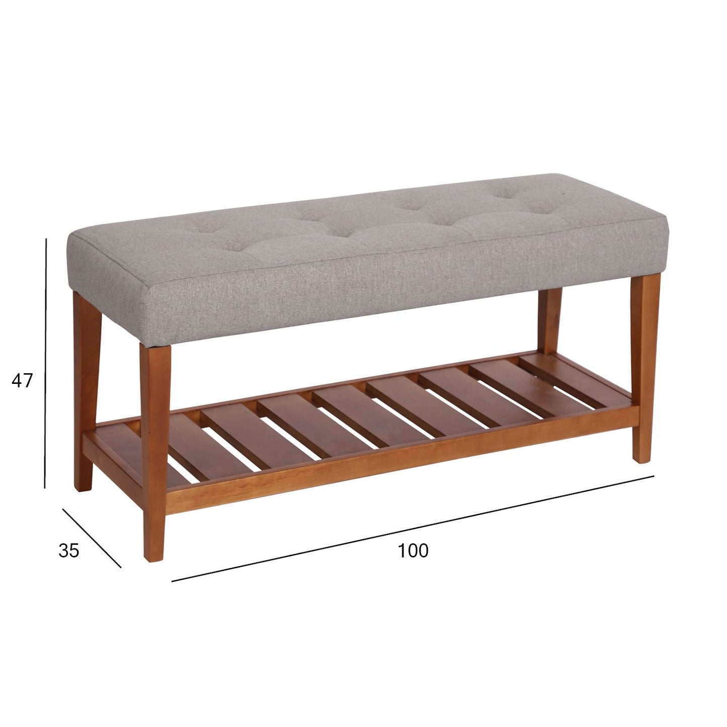 Bench BRIGITE 100x35?H47cm, gray