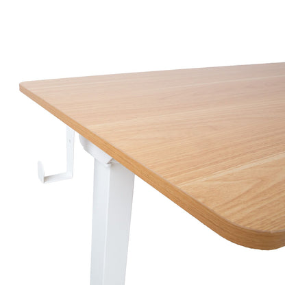 Desk ERGO with 1 motor 120x60xH73-121cm, white/oak 