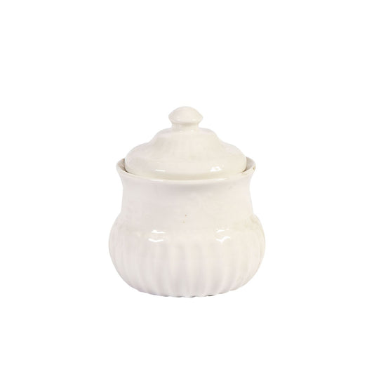 Sugar bowl SOFIA D10xH12cm, white