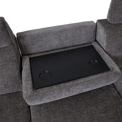 Corner sofa DAYTON LS, electric chair, dark gray