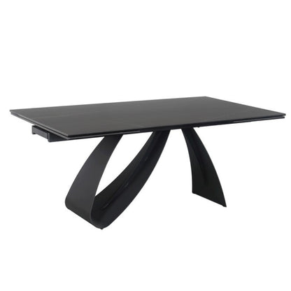 Table DUNA CERAMIC BLACK SAHARA NOIR/BLACK MATTE (160-240)X90