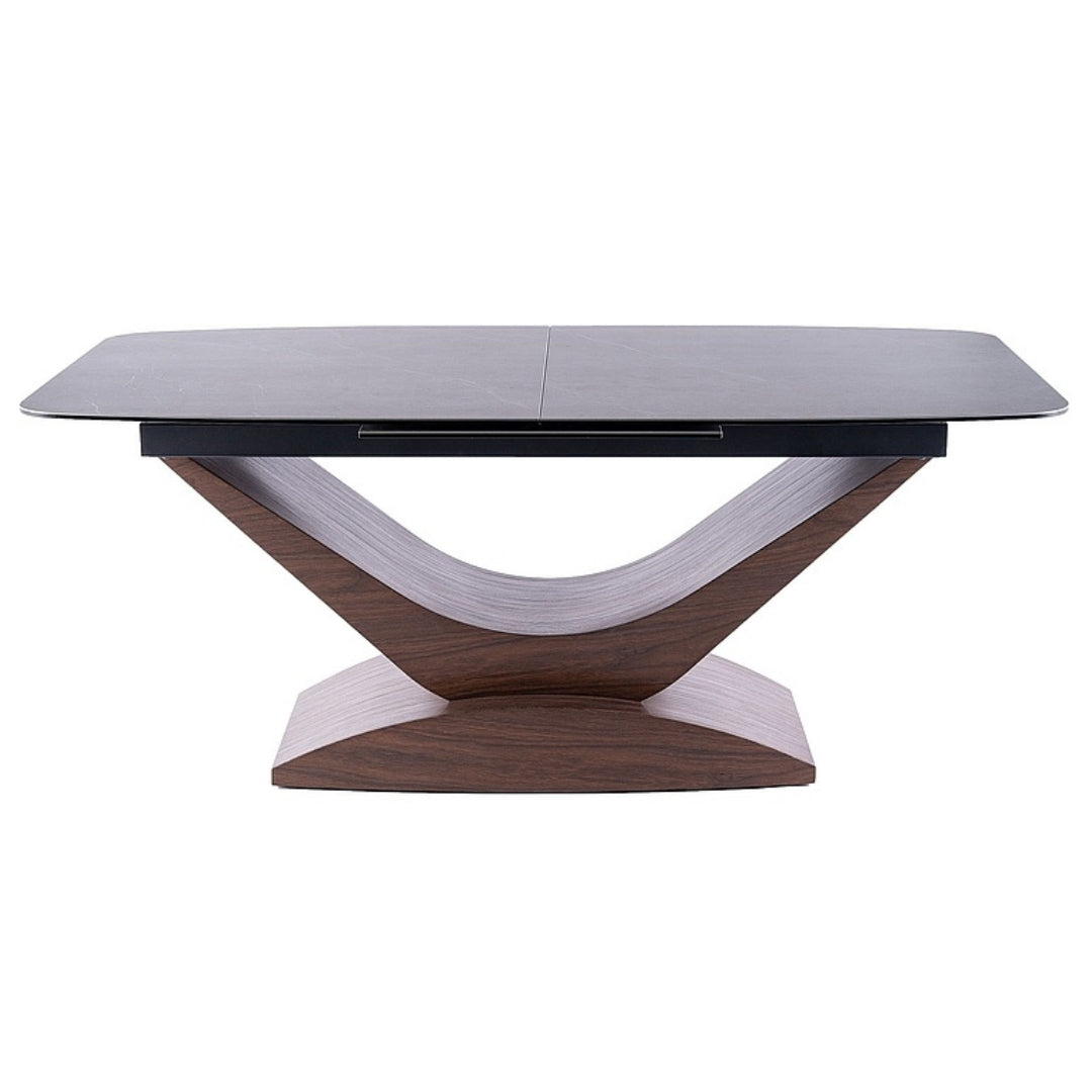 Table DOLCE CERAMIC GRAY MARBLE/WALNUT 180(240)X95