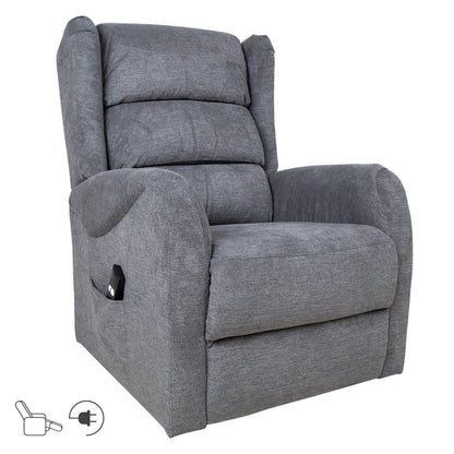 Lounge chair - recliner BARRY with lifting mechanism, gray 