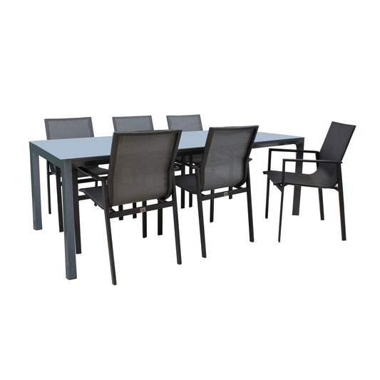 Garden furniture set AMALFI table and 6 chairs, gray