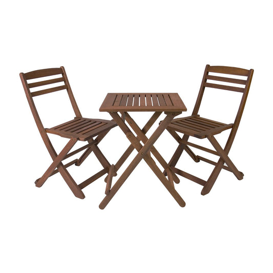 Balcony set ROUEN table and 2 chairs, Meranti Brown 