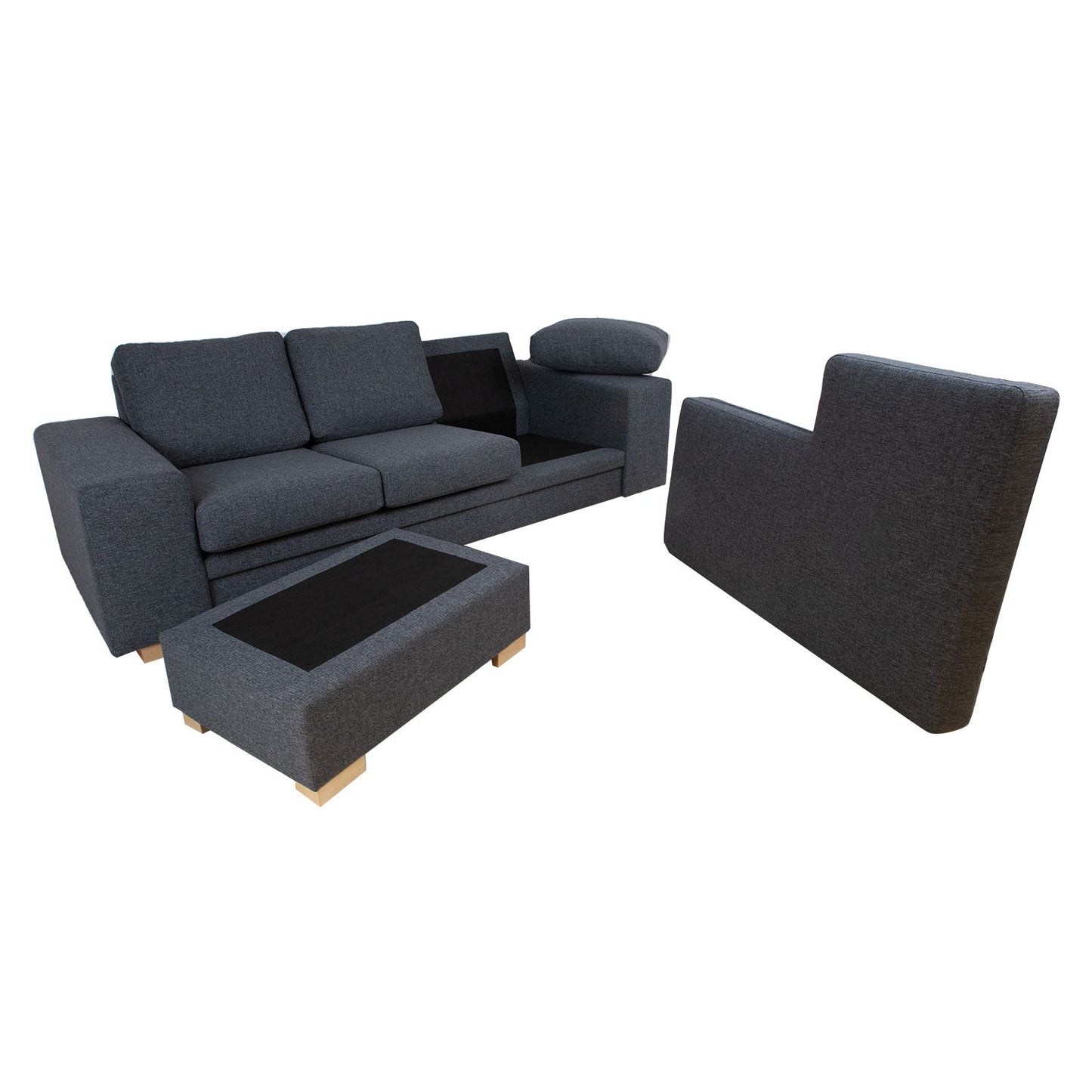 Corner sofa DAGMAR dark gray