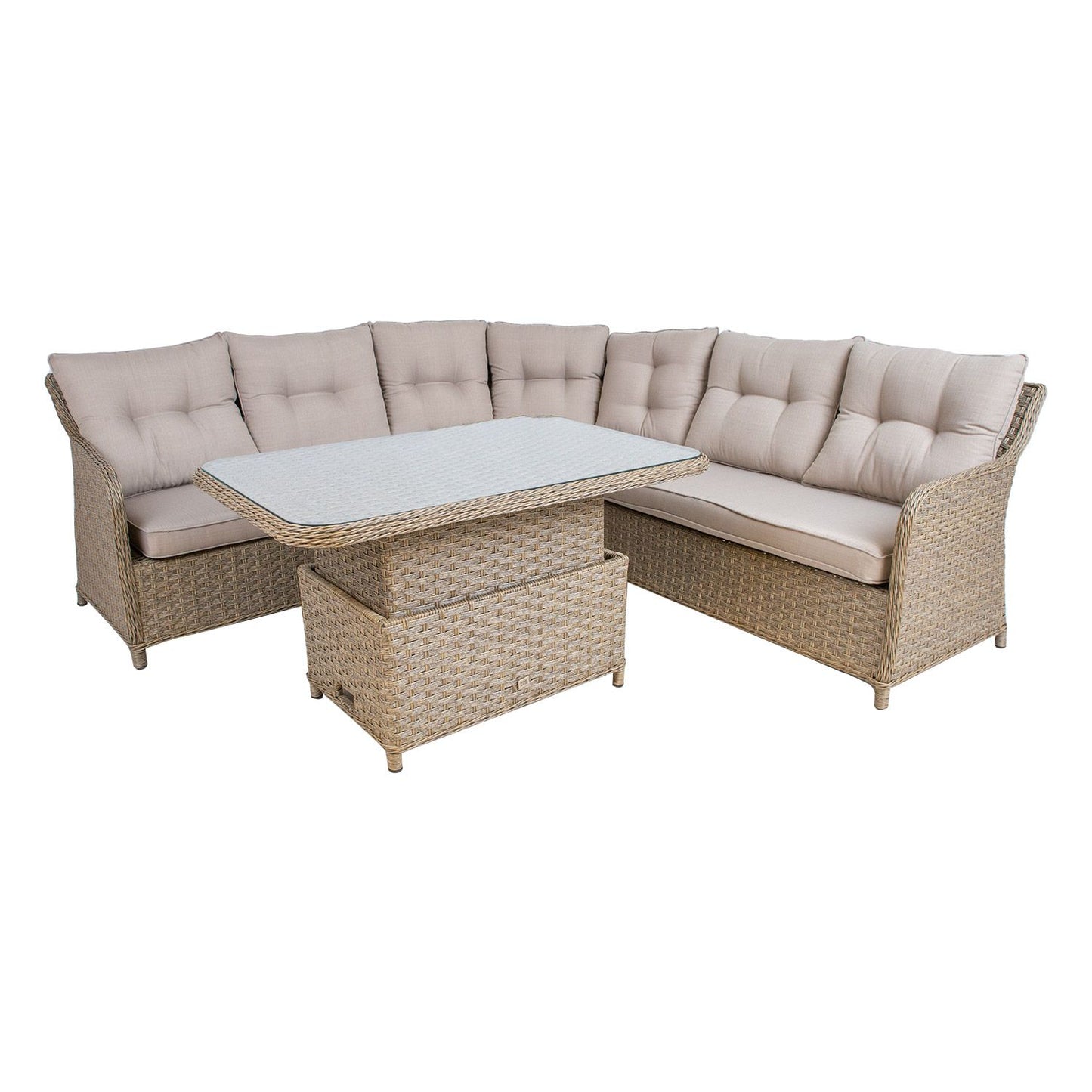 Garden furniture set PACIFIC corner sofa and table, beige