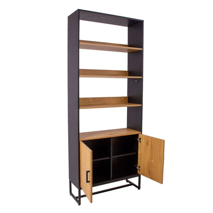 Shelf AMSTERDAM 80x30xH180cm, oak/black