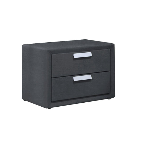 Nightstand GRACE 50.5x41xH40cm, dark gray velvet