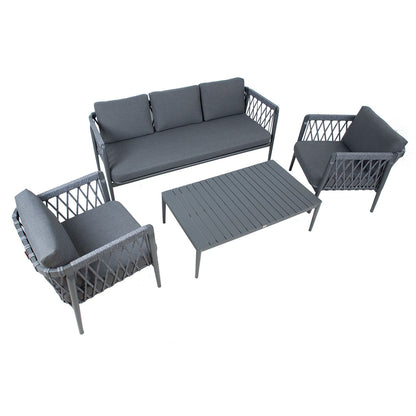 Garden furniture set ANTHEM table, sofa and 2 chairs / Grey 