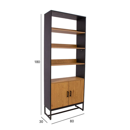 Shelf AMSTERDAM 80x30xH180cm, oak/black