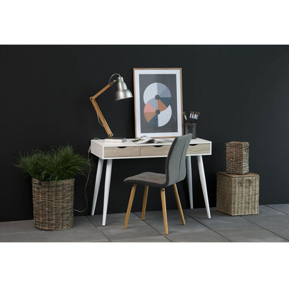 Desk NEPTUNE 110x50xH77km, white/oak 