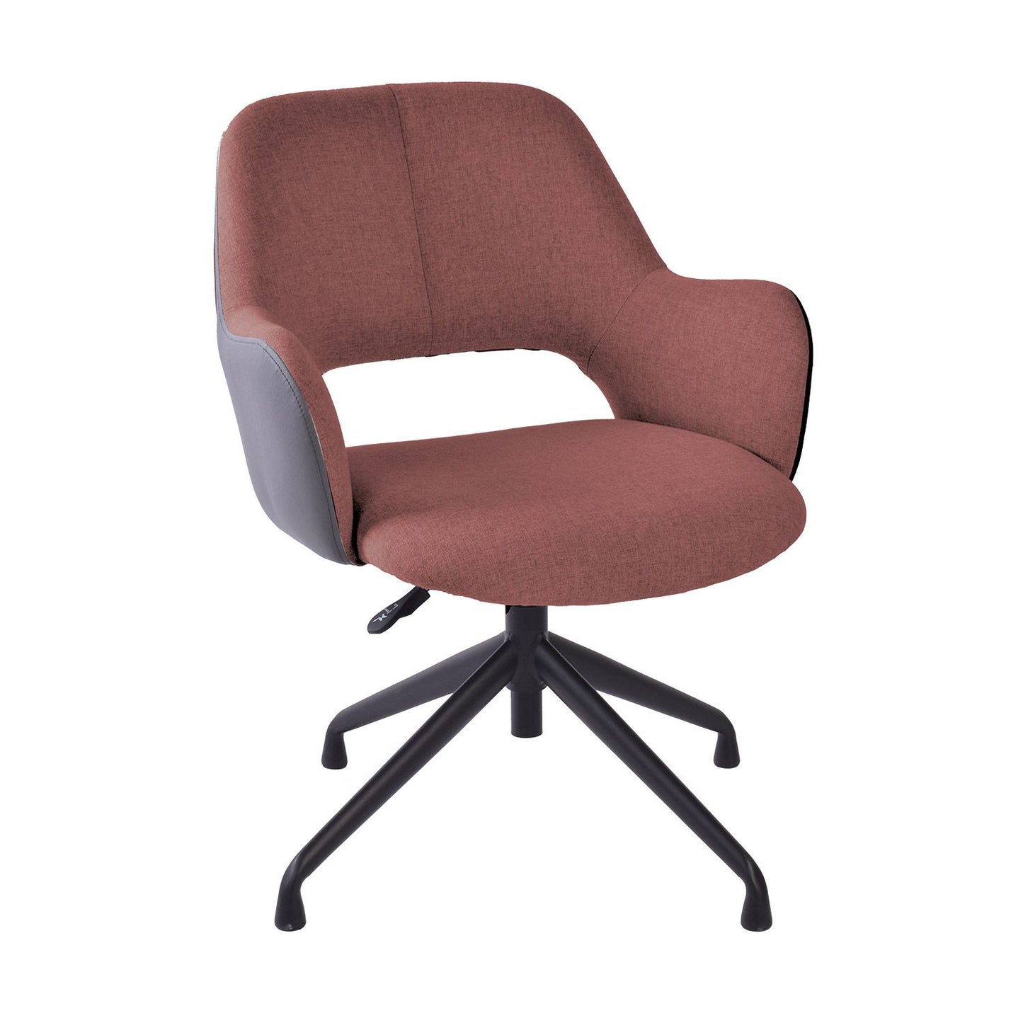 Work chair KENO without wheels, dark pink/grey 