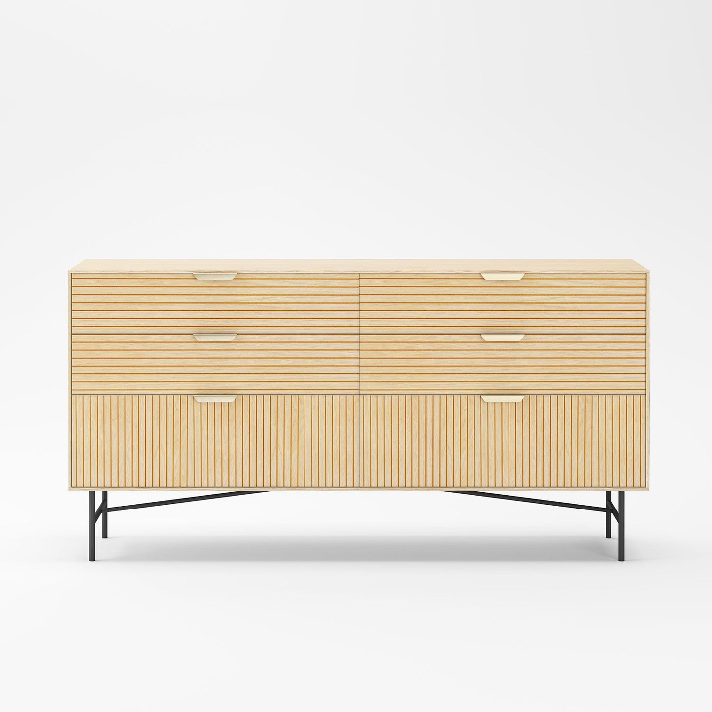 Chest of drawers BASSEL 120x40xH80cm, 3D melamine