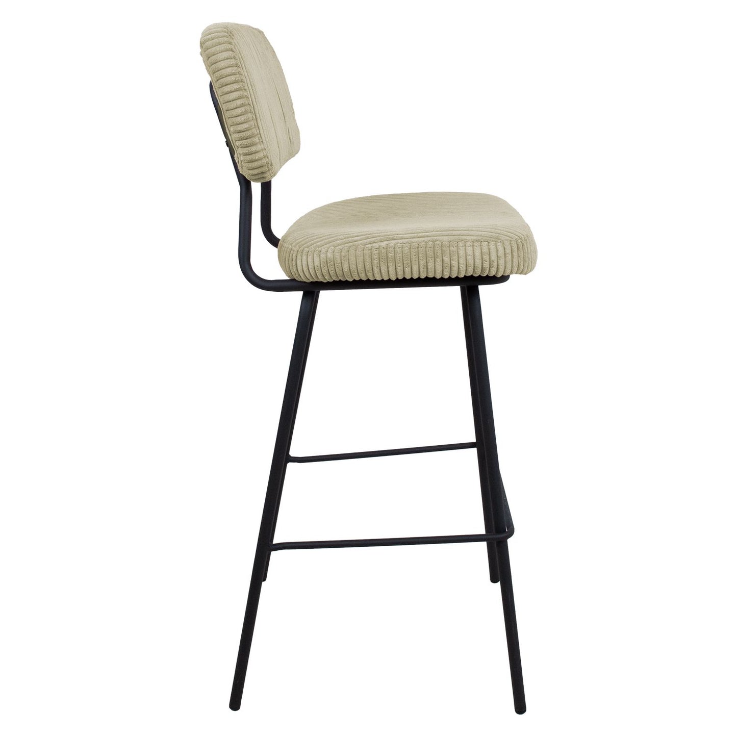 Bar stool KEIU 46x49xH107cm, light beige corduroy 