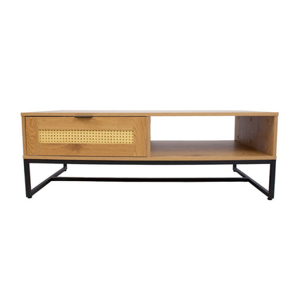 Coffee table SAILOR 120x60xH42cm, melamine with oak decor