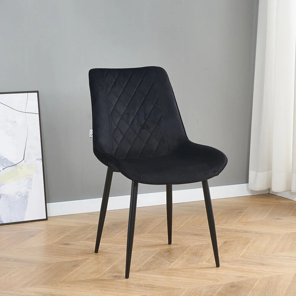 Armchair Lugano, Black Velvet 