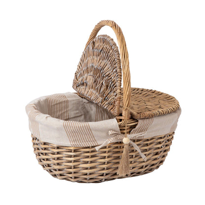 Picnic basket WILLI STRIPE 40x32xH17/40cm 