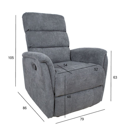 Lounge chair - recliner BARCLAY, gray 