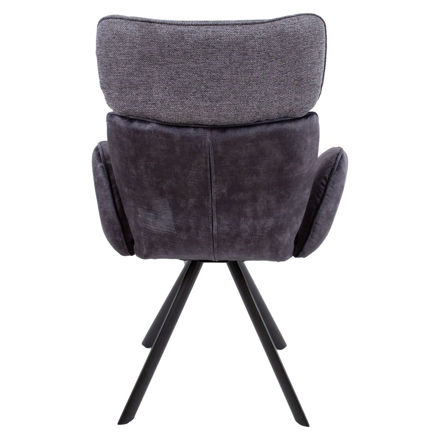 Chair EDDY with armrests, dark gray velvet 