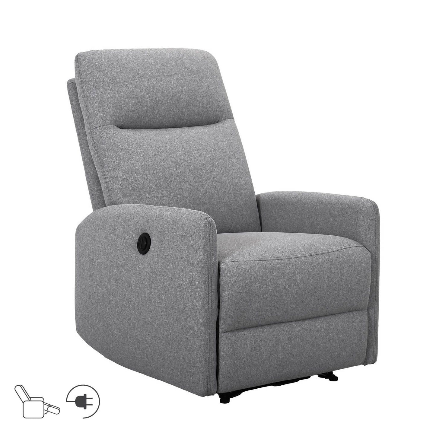 Lounge chair KATY with electric mechanism, light gray 