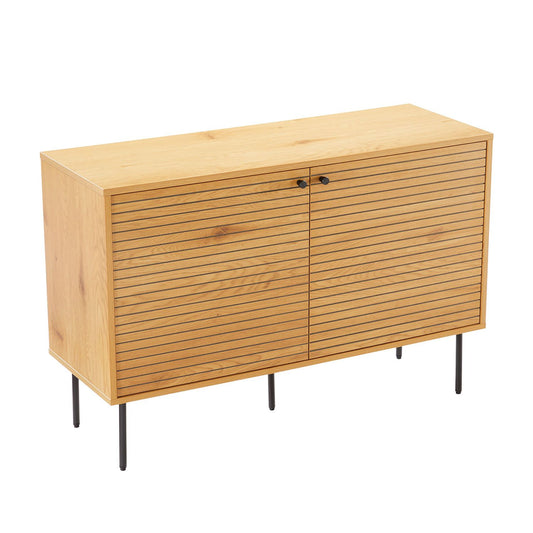 Chest of drawers LINE 110x40xH74cm, melamine with oak pattern