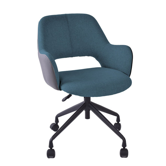 Work chair KENO with castors, blue/grey 