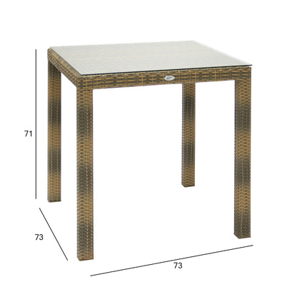 Table WICKER 73x73xH71cm, cappuccino 