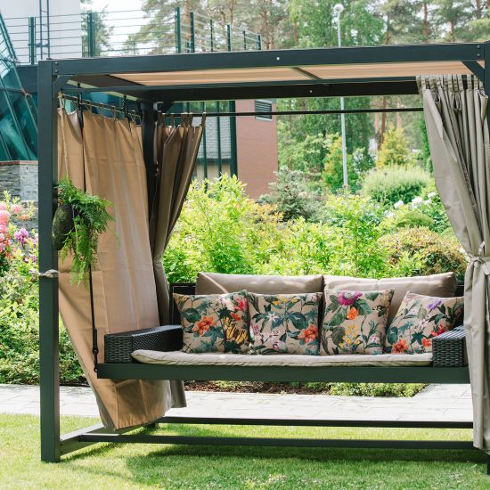 Swing gazebo BARCELONA / Brown/beige 