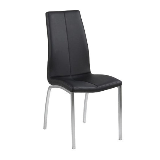 Chair ASAMA 43.5x57xH95cm, seat and backrest: leather substitute, color: black, legs: chrome 