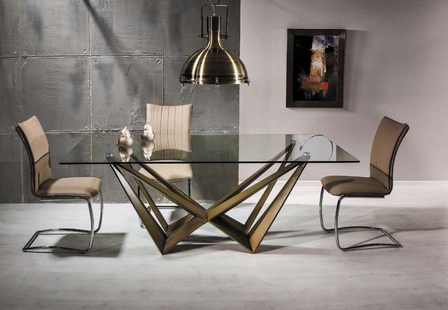 Table ASTON TRANSPARENT/COPPER 200X100