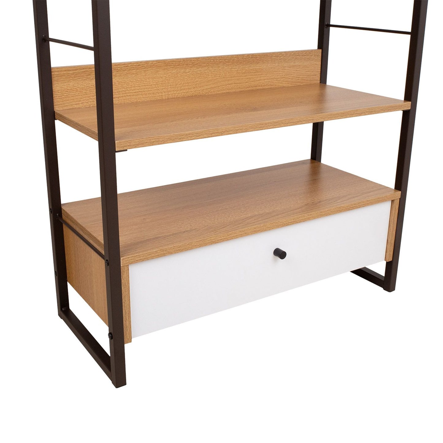 Shelf STUDY 70x30xH124.5cm, oak/white