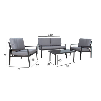 Garden furniture set TIFTON table, sofa and 2 chairs 