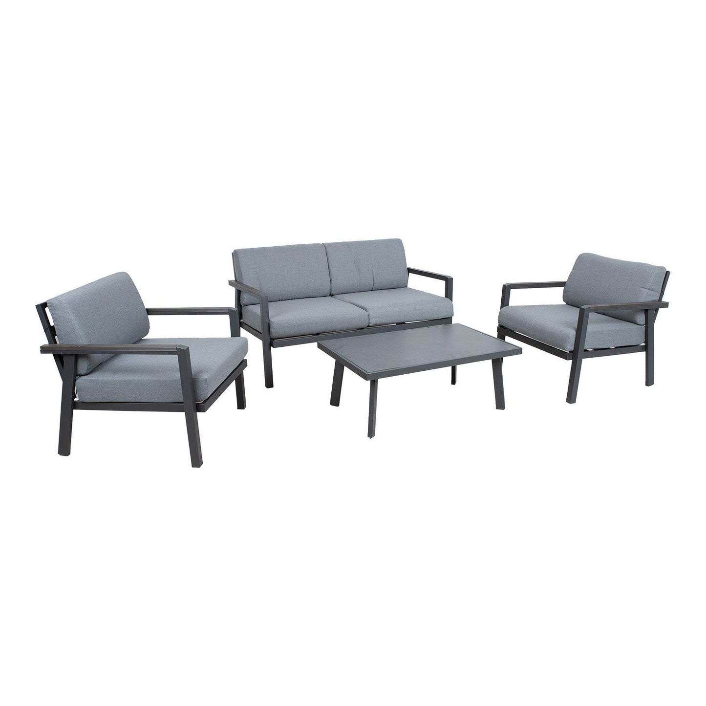 Garden furniture set DELGADO table, sofa and 2 chairs / GRAY 