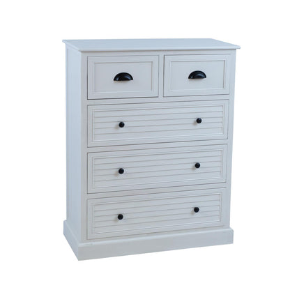 Chest of drawers MELDON 80x35xH103cm, white