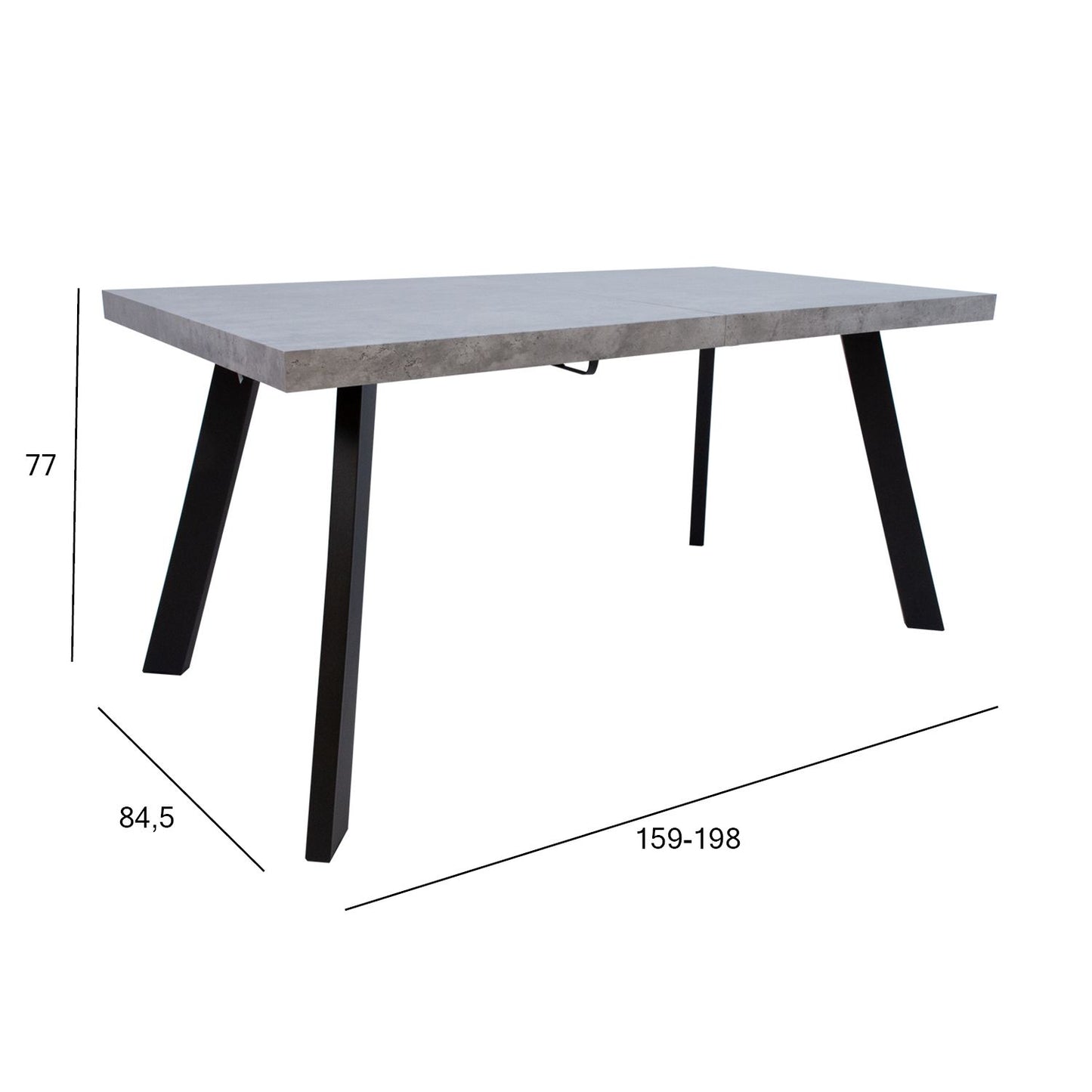 Table BRIGIT 159/198x84.5xH77cm concrete